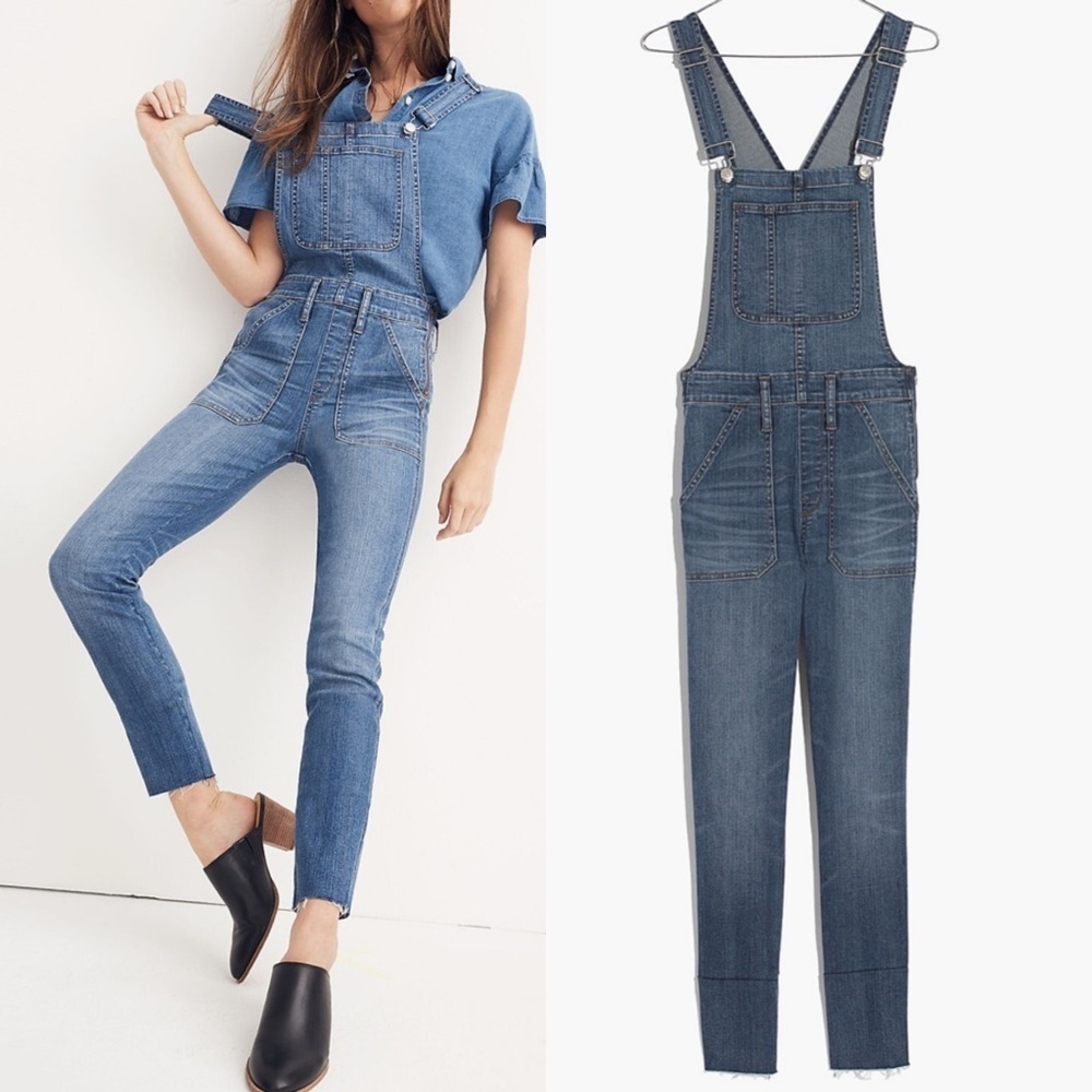 Madewell Skinny Overalls in Kemp Wash small s denim
